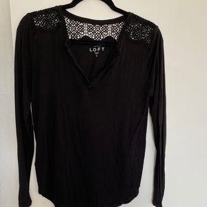 Loft black long sleeve top